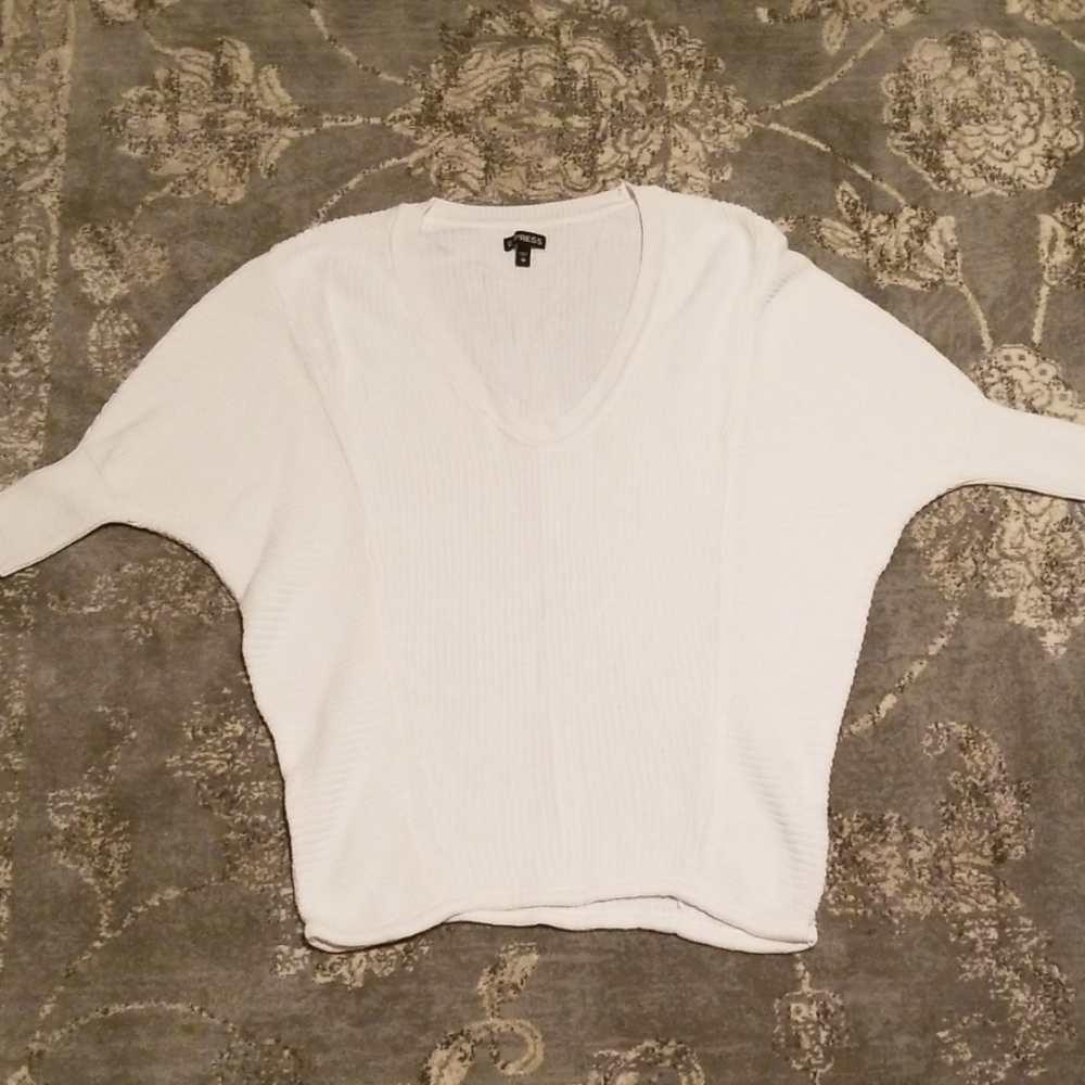 Cream Express Dolmain 3/4 ribbed sweater XS
